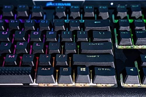 Pbt Double-Shot Keycaps Full 104 -Keyset for Mechanical Keyboards - Black H2116
