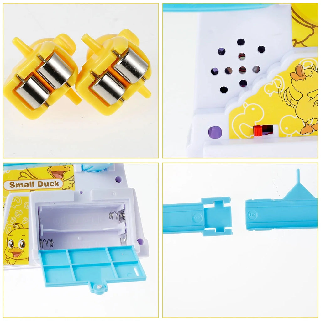Slide Toy Set with Lights and Music Stair-Climbing Ducklings Track Set Automatic Duck Roller Coaster Toy Electric Duck Escalator Toy with 9pcs Duck Toy G360