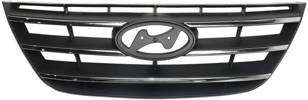 Chrome Shell & Insert Painted Black Plastic Grille Assembly H49603