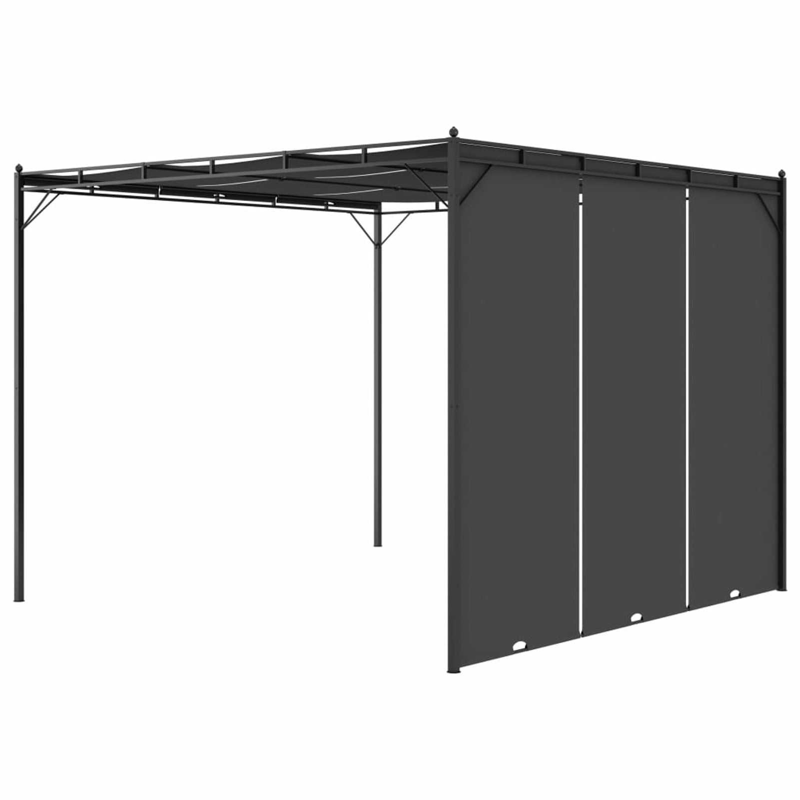 Garden Gazebo with Side Curtain Steel Frame Sun Shade Shelter 118.1 x 118.1 x 88.6 Inches O52213