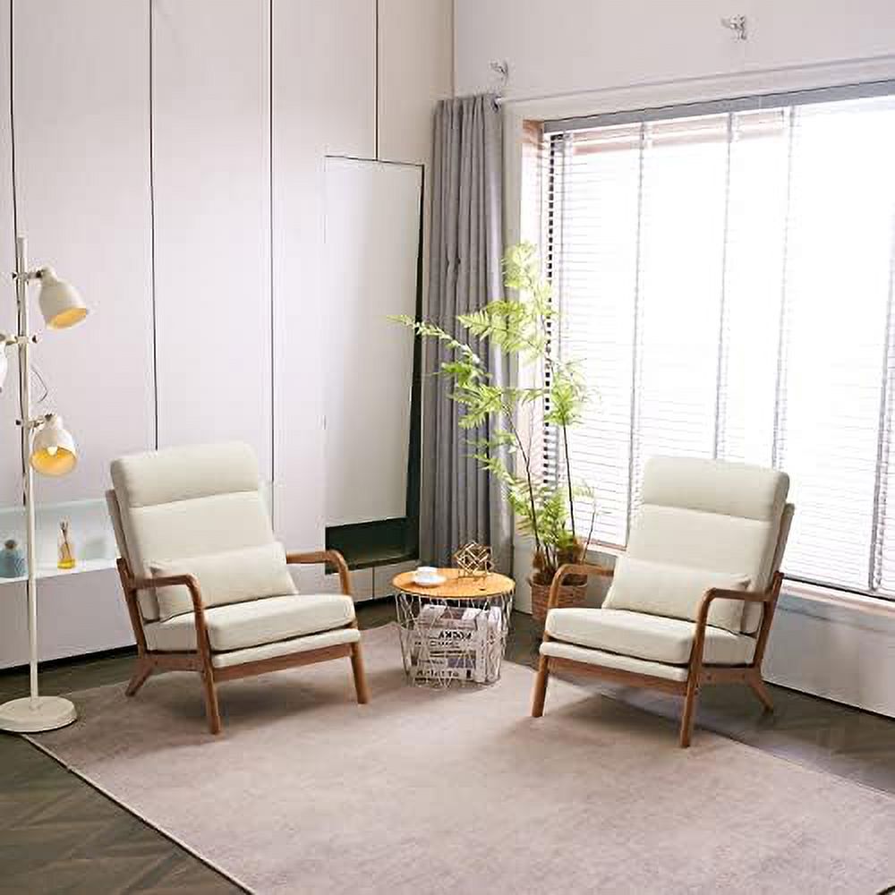Linen Fabric Upholstered Accent Armchair W225