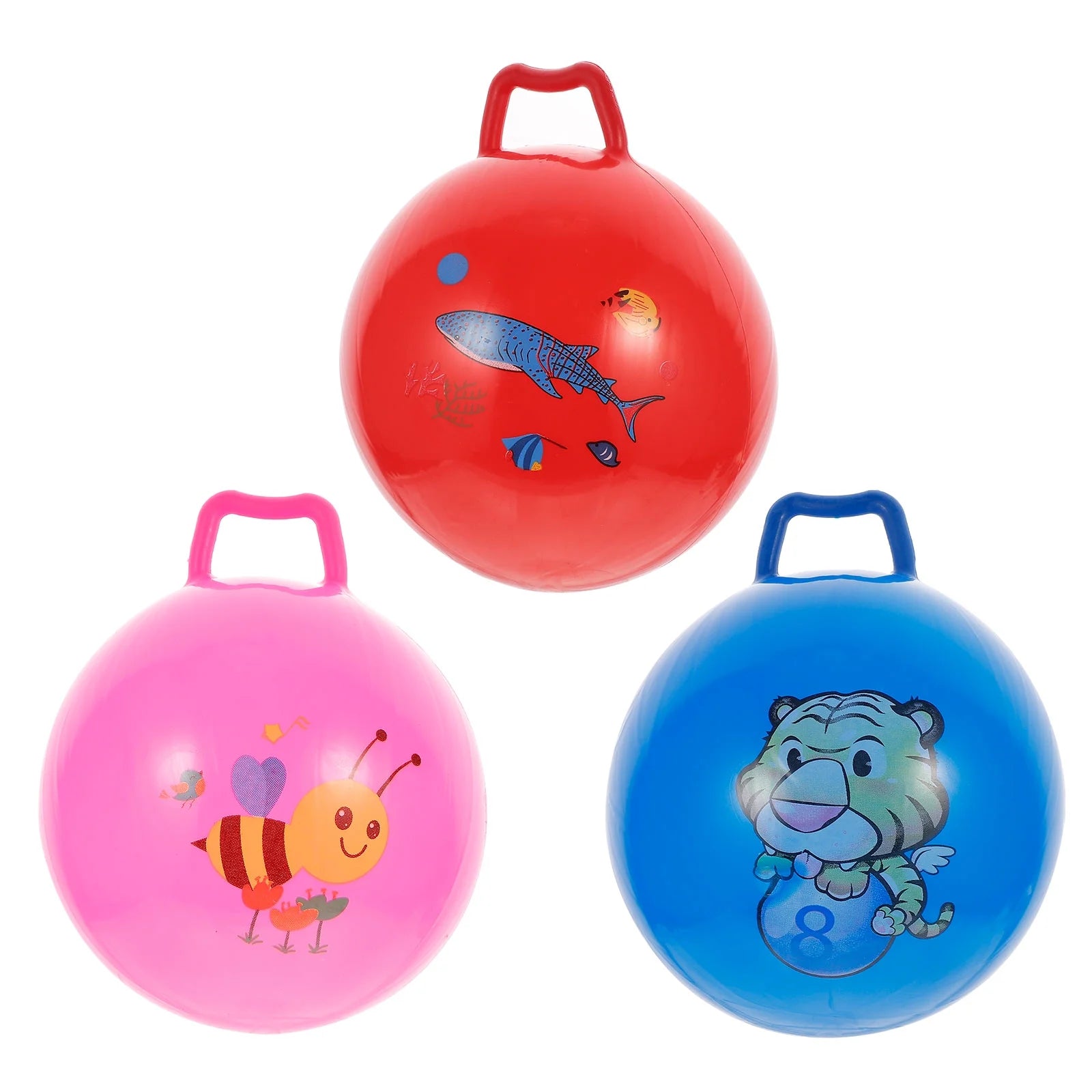 3Pcs Inflatable Hopper Balls with Handle X9482