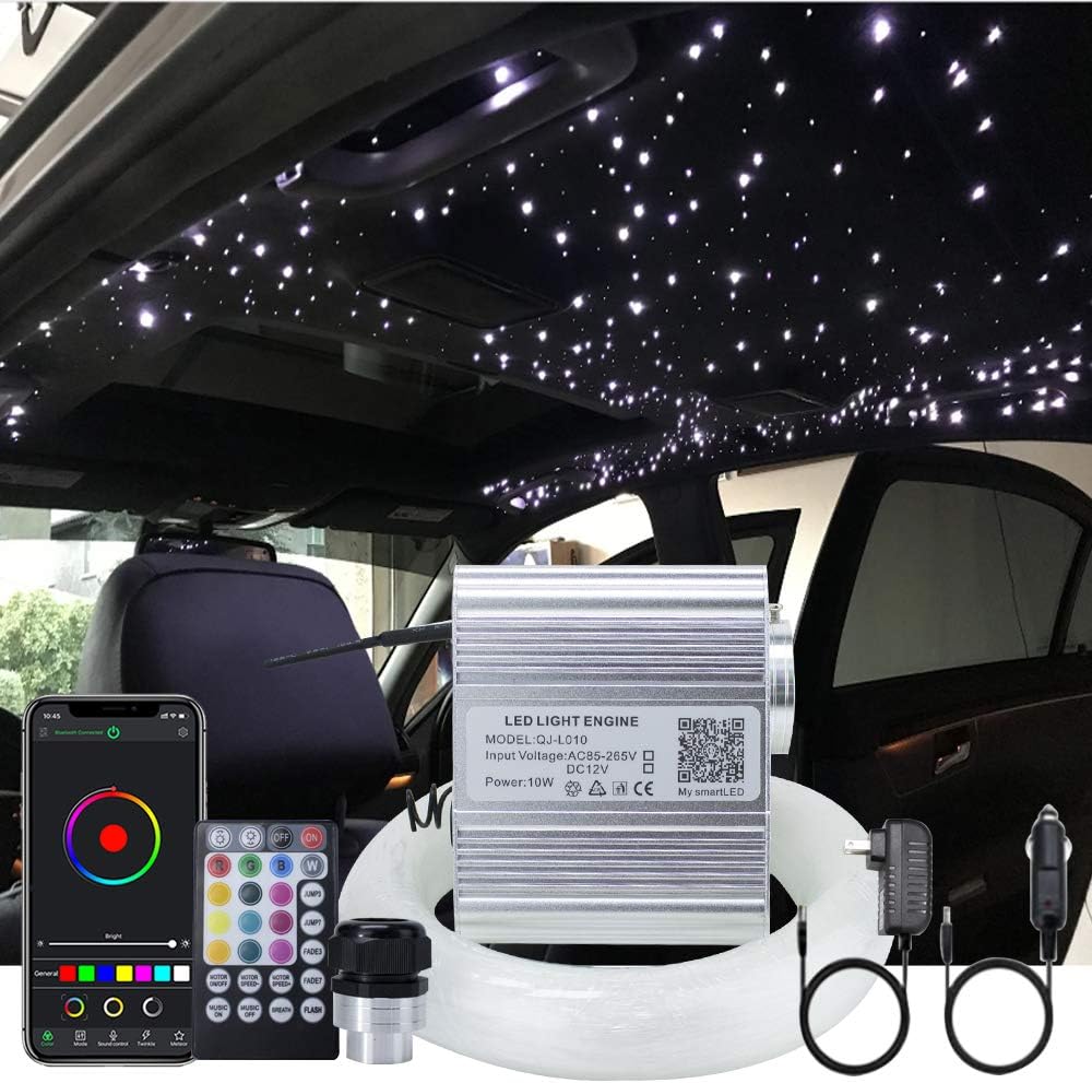 10W Twinkle Fiber Optic Lights Kit with RGBW Light Engine, Optical Fiber Cable 460pcs 9.8ft/3m, 28key Remote J62810