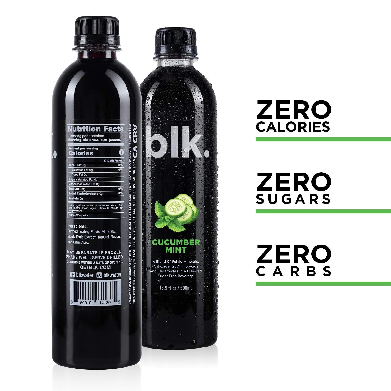 Cucumber Mint Fulvic Enriched Water 16.9oz / 500ml (12 Pack) Y56441