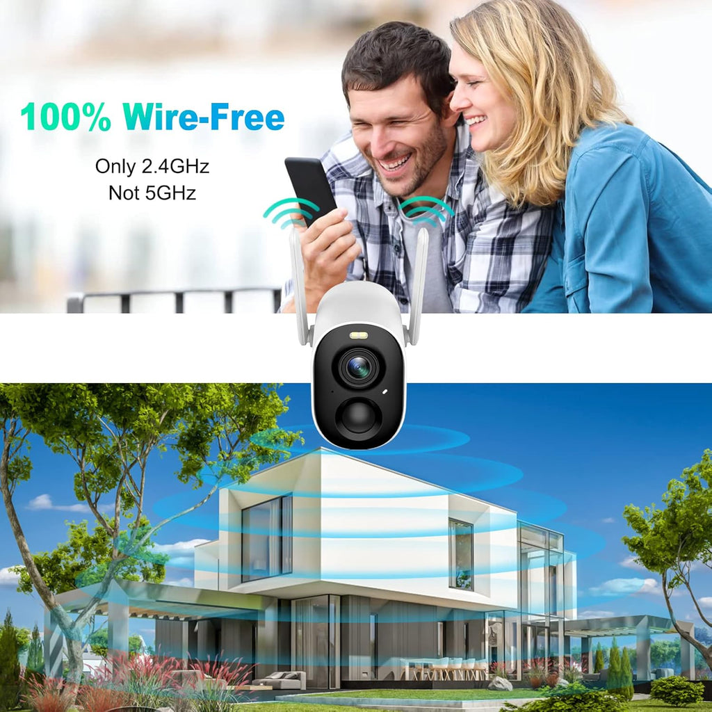 Wireless Outdoor Security Camera with Color Night Vision V3189