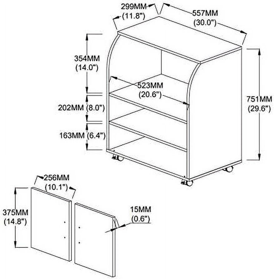 White Microwave Kitchen Cart A14486