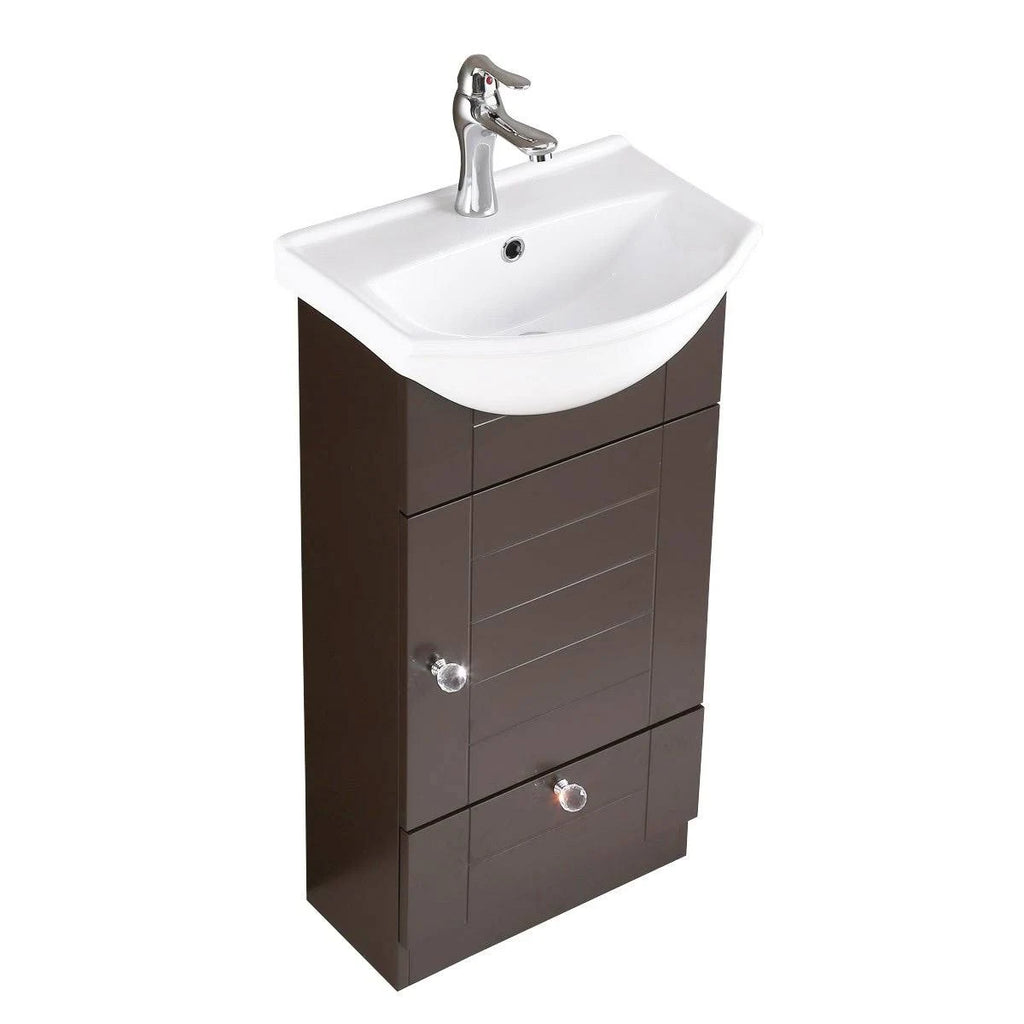 White Bathroom Sink Vanity Cabinet with Faucet and Drain Q2175