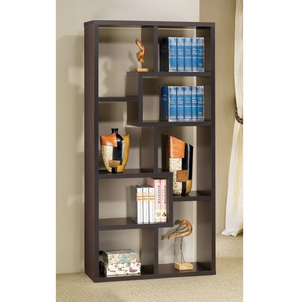 Modern Cube Bookcase in Cappuccino Finish O267196
