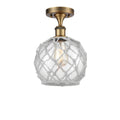 Brushed Brass Farmhouse Rope Semi-Flush Mount Light H24687