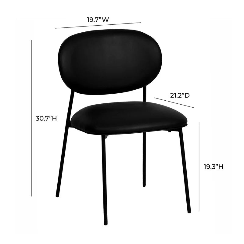Black Vegan Leather Stackable Dining Chair Set of 2 X965493