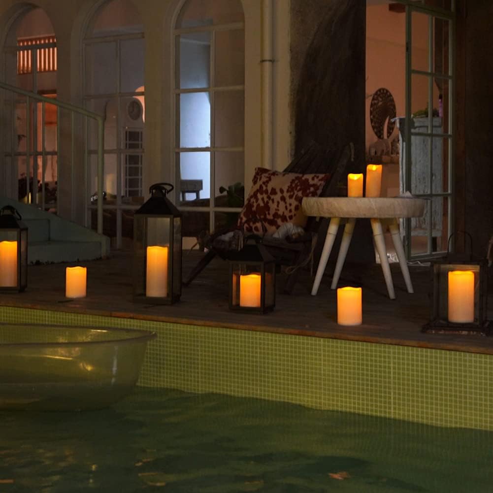 4 x Waterproof Flameless LED Pillar Candles, Set of 6 H893