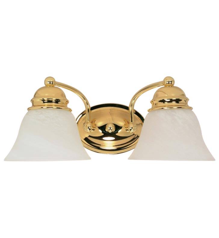 Polished Brass Vanity Light with Alabaster Glass Shade U33092