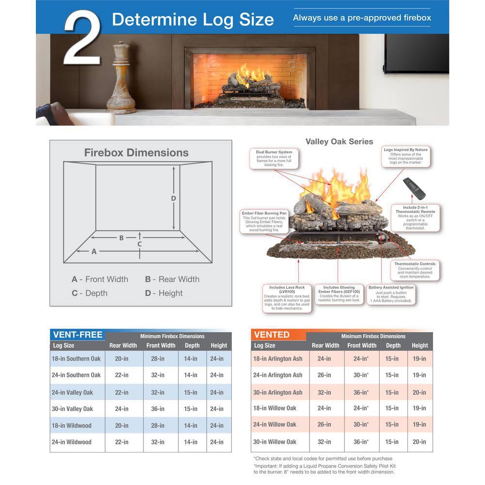 Vented Gas Log Set H204