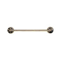 Satin White 24 inch Towel Bar Black Marble F349410