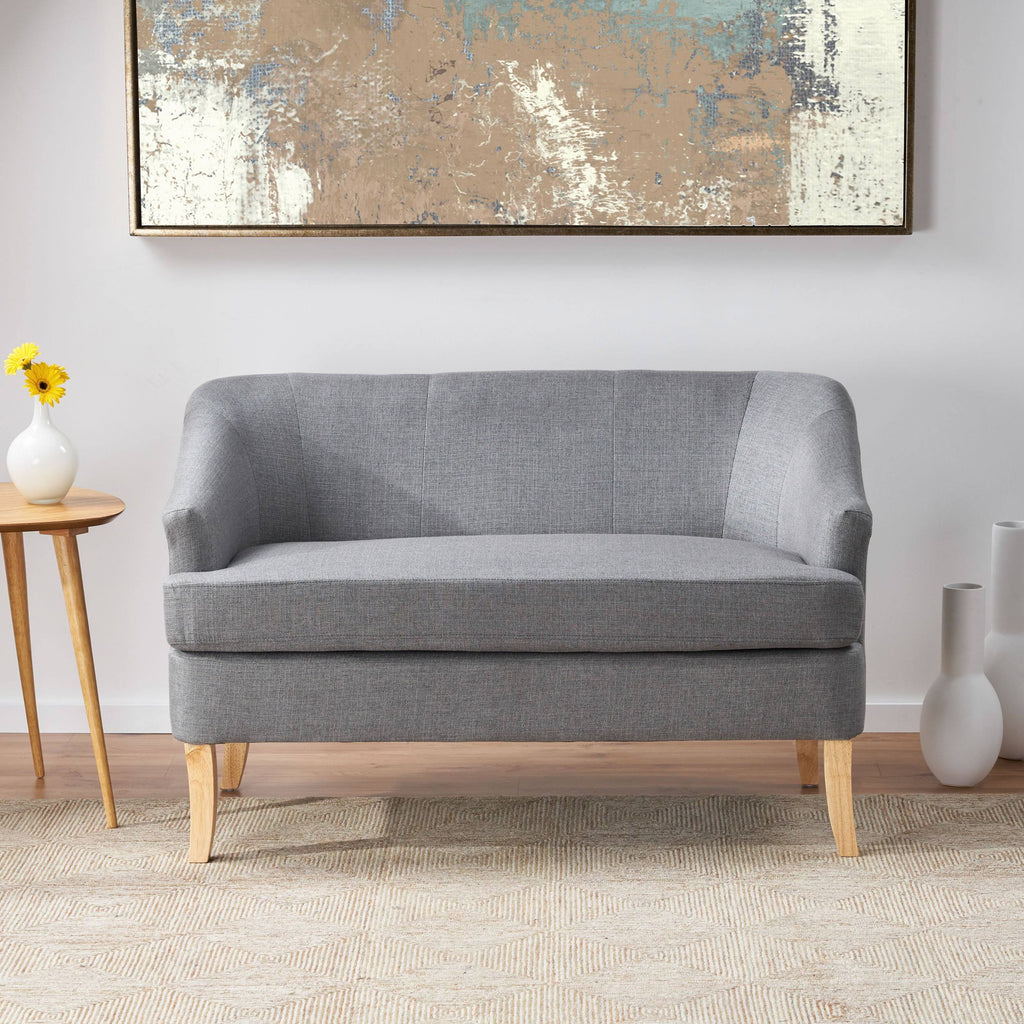 Dark Grey Fabric Loveseat Y73744