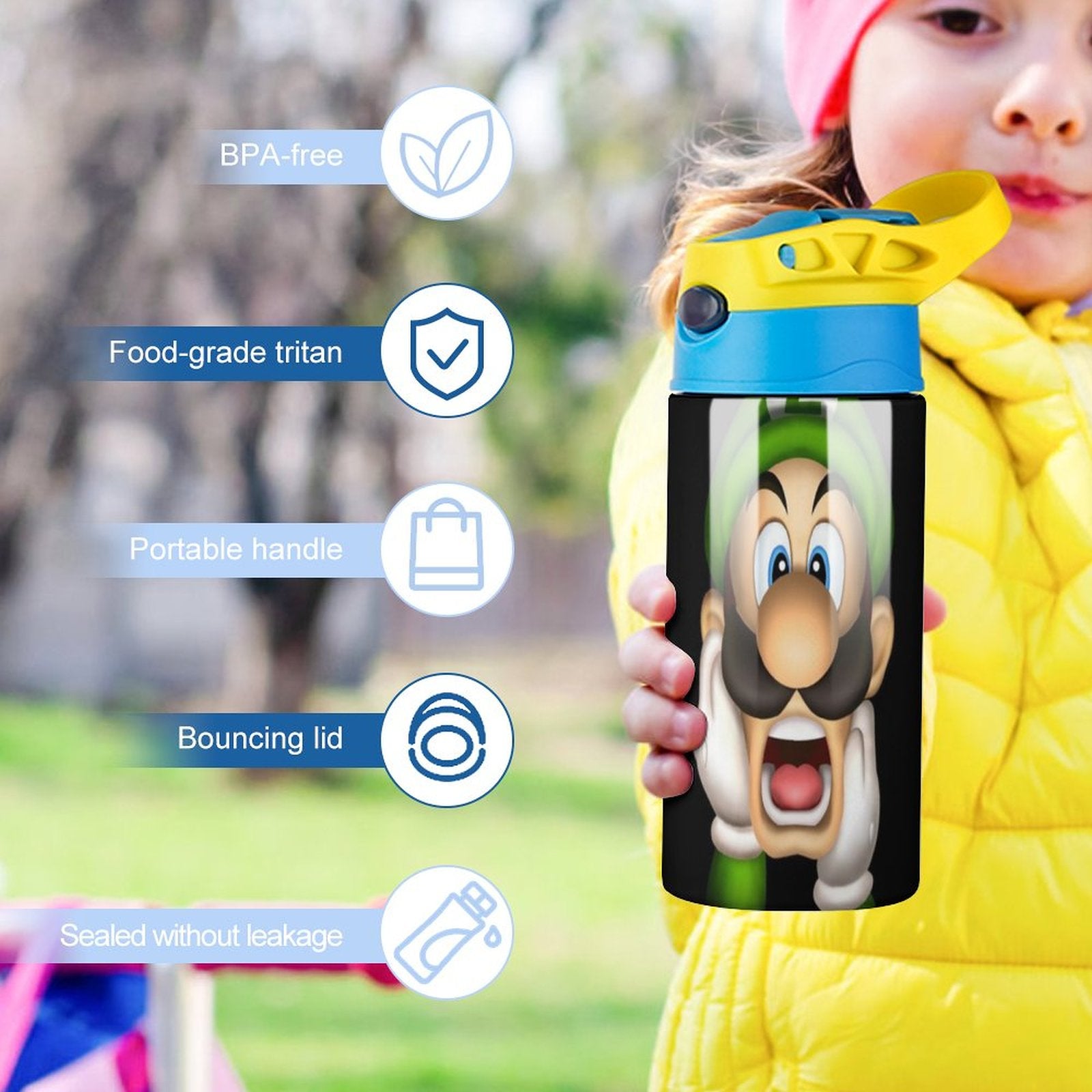 Insulated Stainless Steel Water Bottle with Straw Y85607