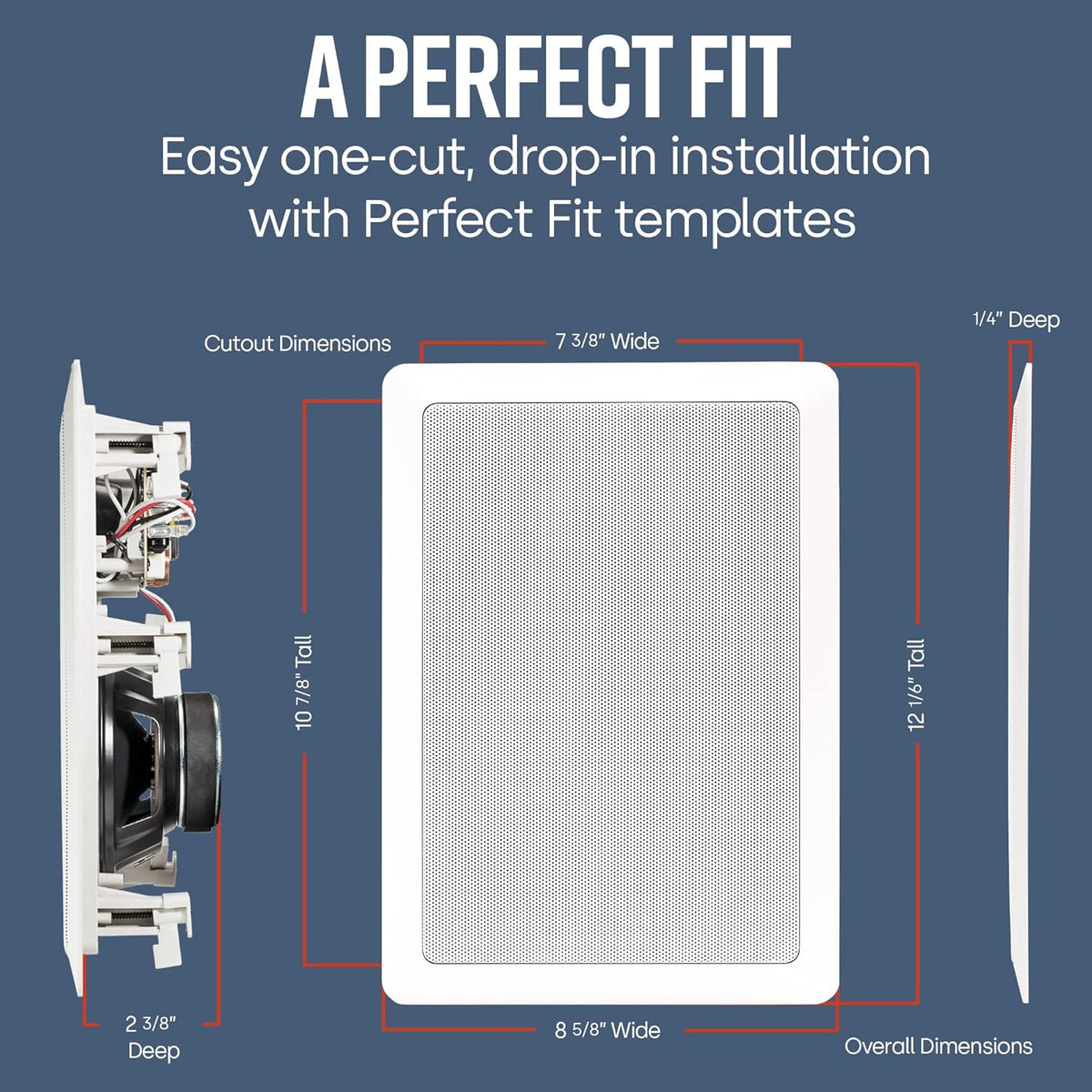 2-way 6.5-inch In-wall Speakers (Pair) with Center Channel In-wall Speaker Y7371