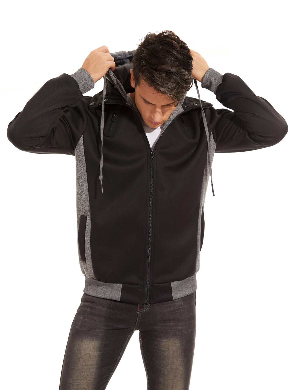 Black Fleece Zipper Hoodie L534269