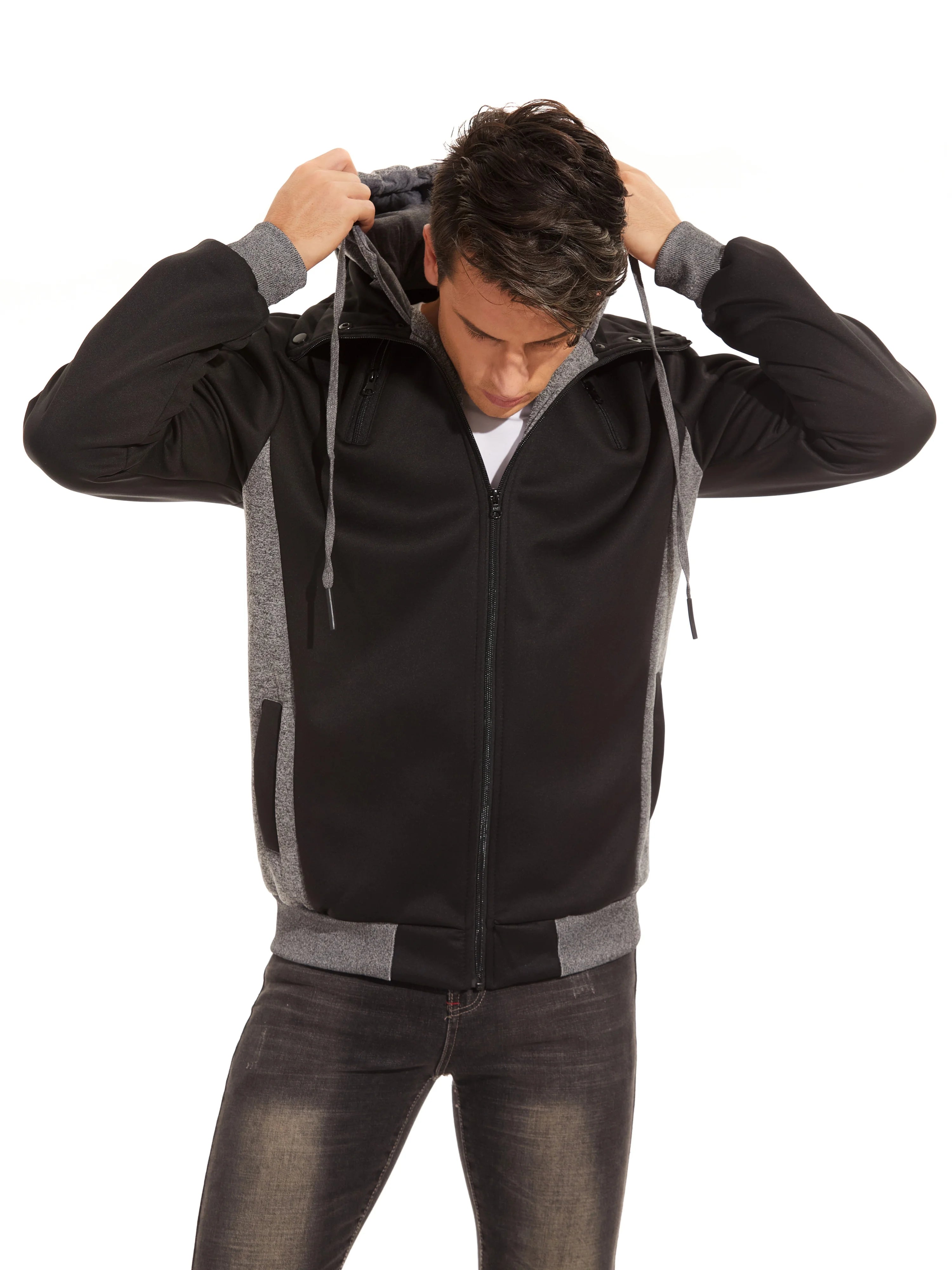 Black Fleece Zipper Hoodie L534269