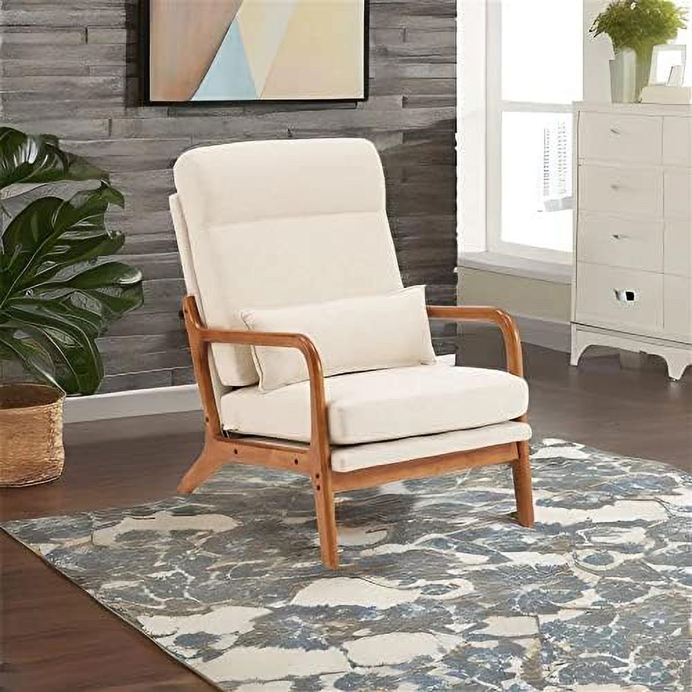 Linen Fabric Upholstered Accent Armchair W225