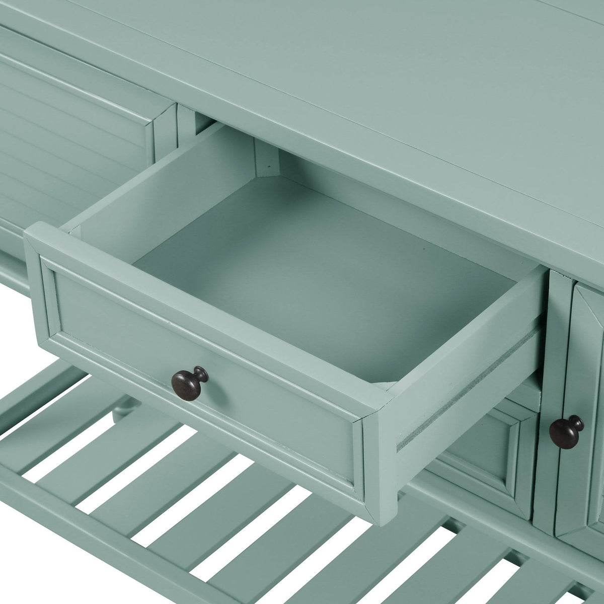 Greige Console Table with 2 Drawers and 2 Cabinets O802865