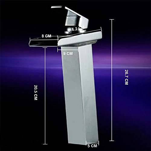 Chrome LED Waterfall Bathroom Sink Faucet A6919