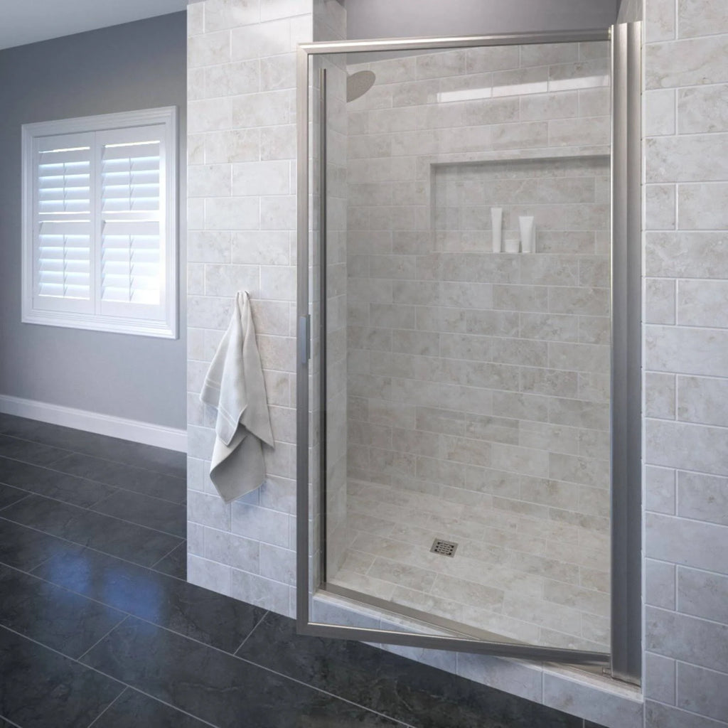 Clear Glass Shower Door Brushed Nickel Finish R25029