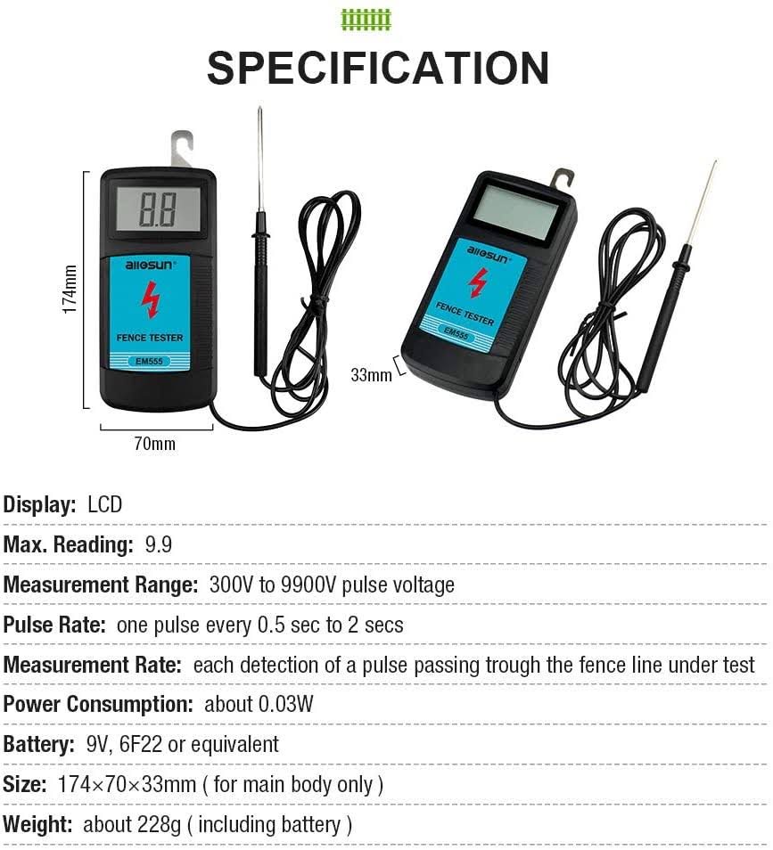 Digital Electrical Fence Voltage Tester 300-9900V U6261