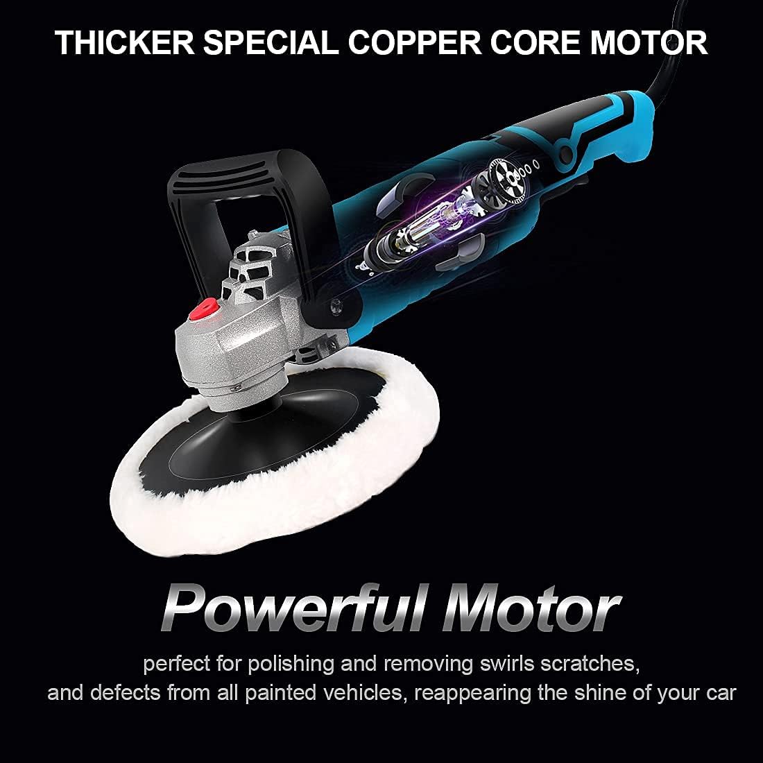7 inch Variable Speed Car Buffer Polisher Kit with 4 Pads and Tool Bag H621
