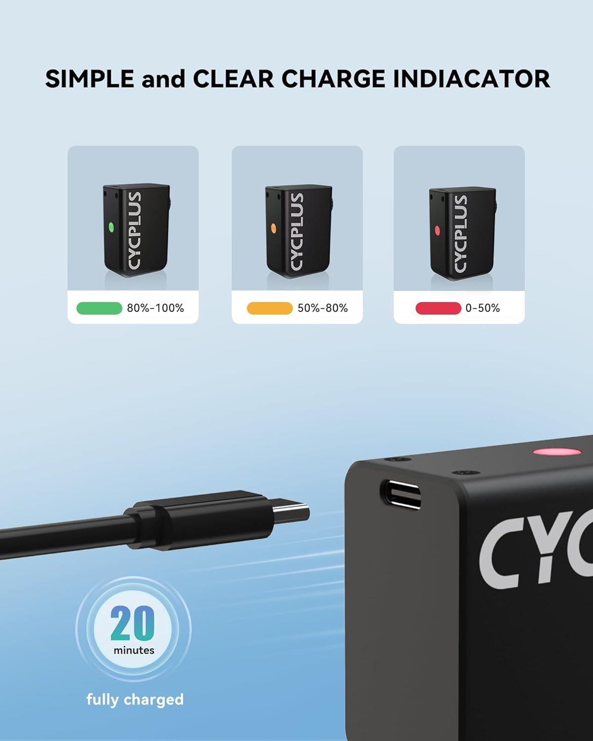 Tiny Electric Bicycle Pump Type-C Rechargeable E3699