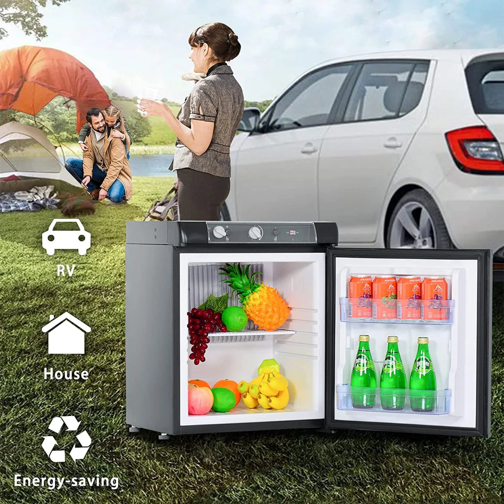 3 Way Propane RV Refrigerator 1.4 Cu.ft Compact Camper Fridge A44654
