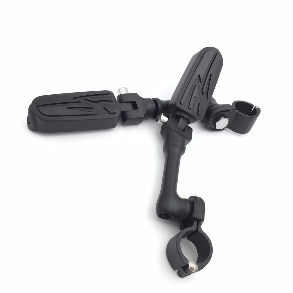 Black Angled Mounting Kit Foot Peg for Bike with 1.25" Front Engine Guard Frame Tube R362011