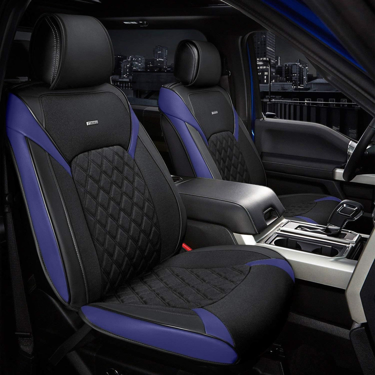 Black with Yellow Accents Rear Seat Covers S35217