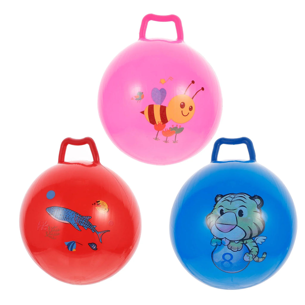 3Pcs Inflatable Hopper Balls with Handle X9482