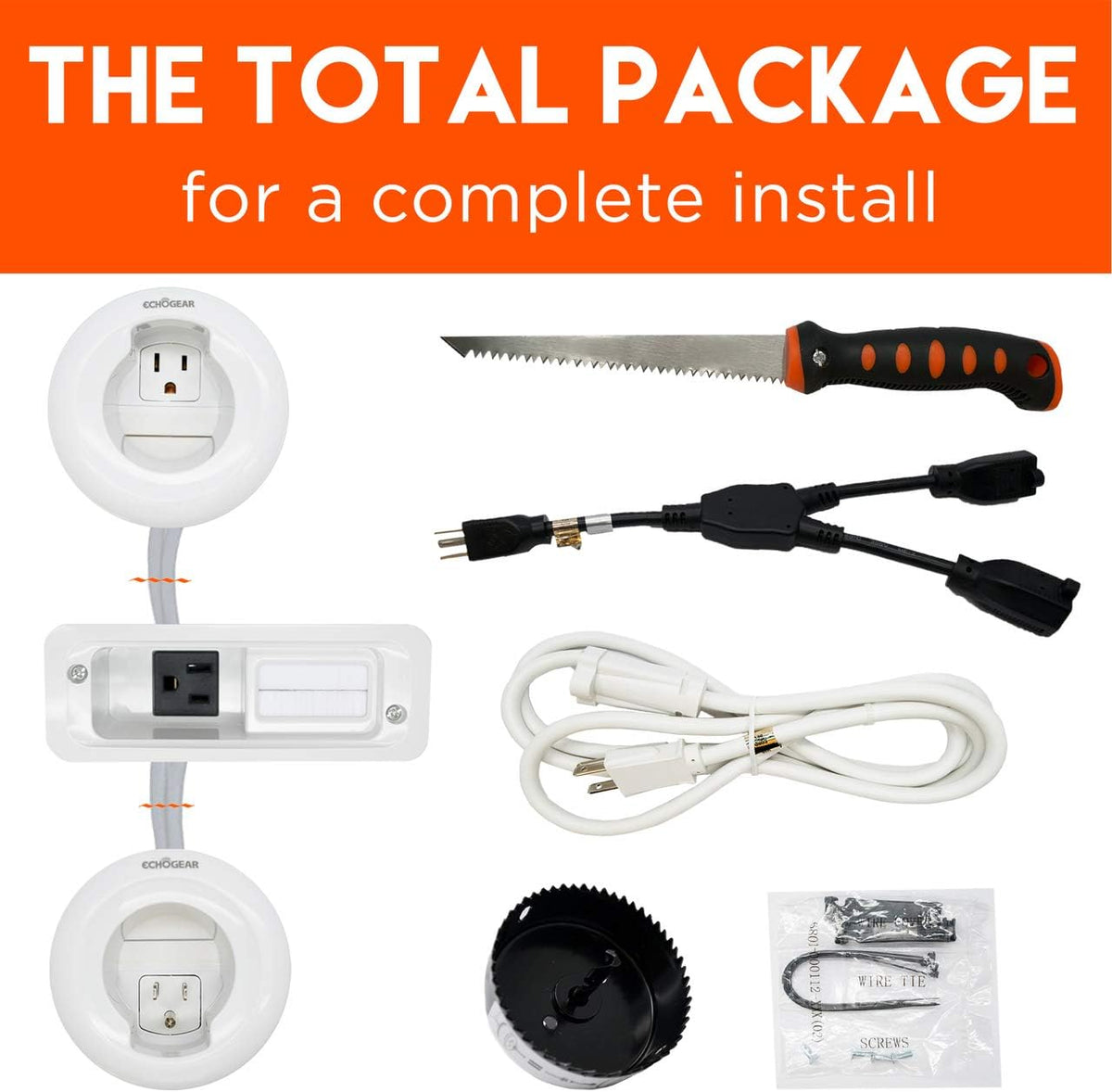 TV Cable Concealer & Power Kit with Circle Saw Drill Attachment & Drywall Hand Saw Z3935