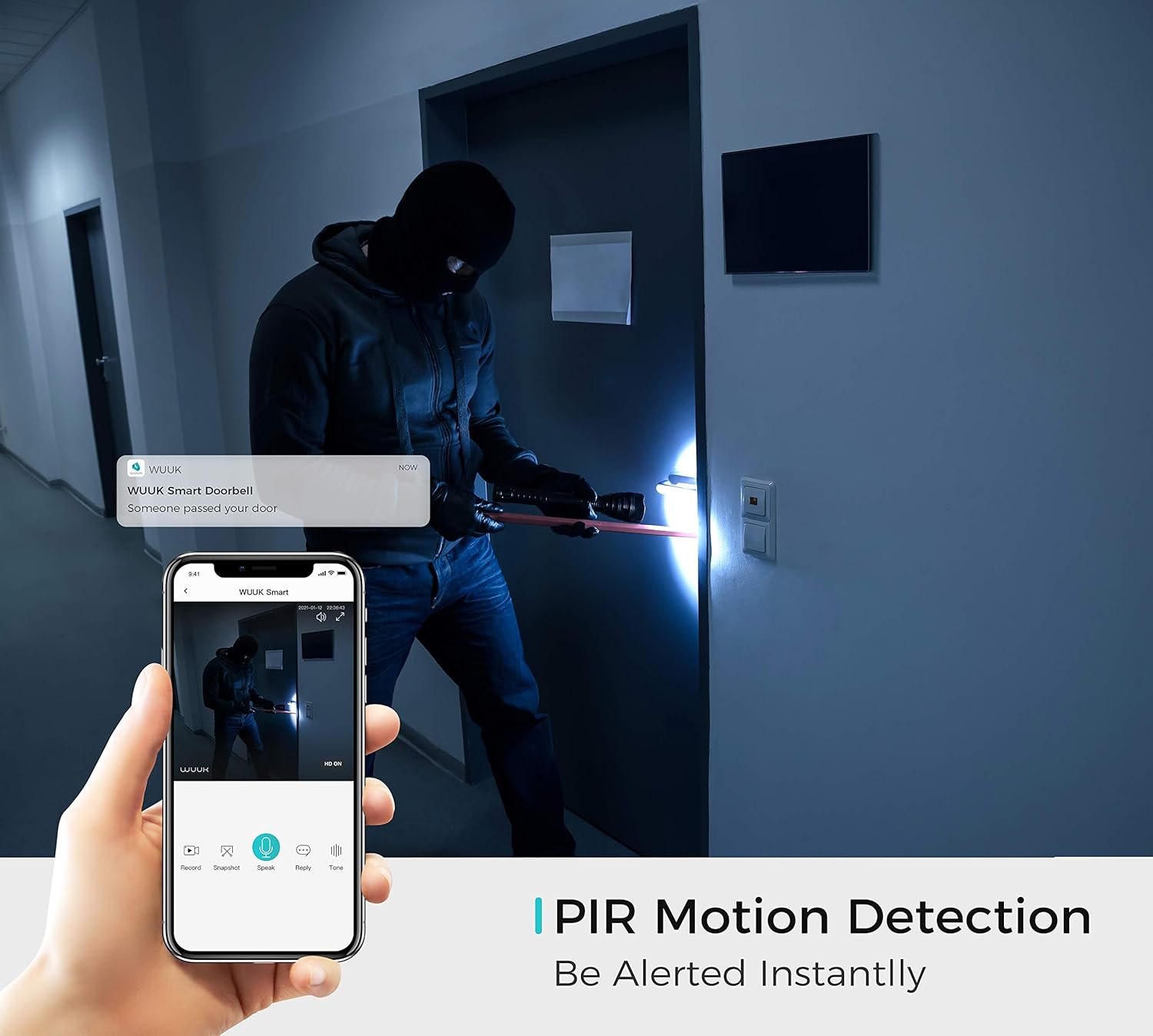 1080p Wireless Video Doorbell Camera with Motion Detector C593661