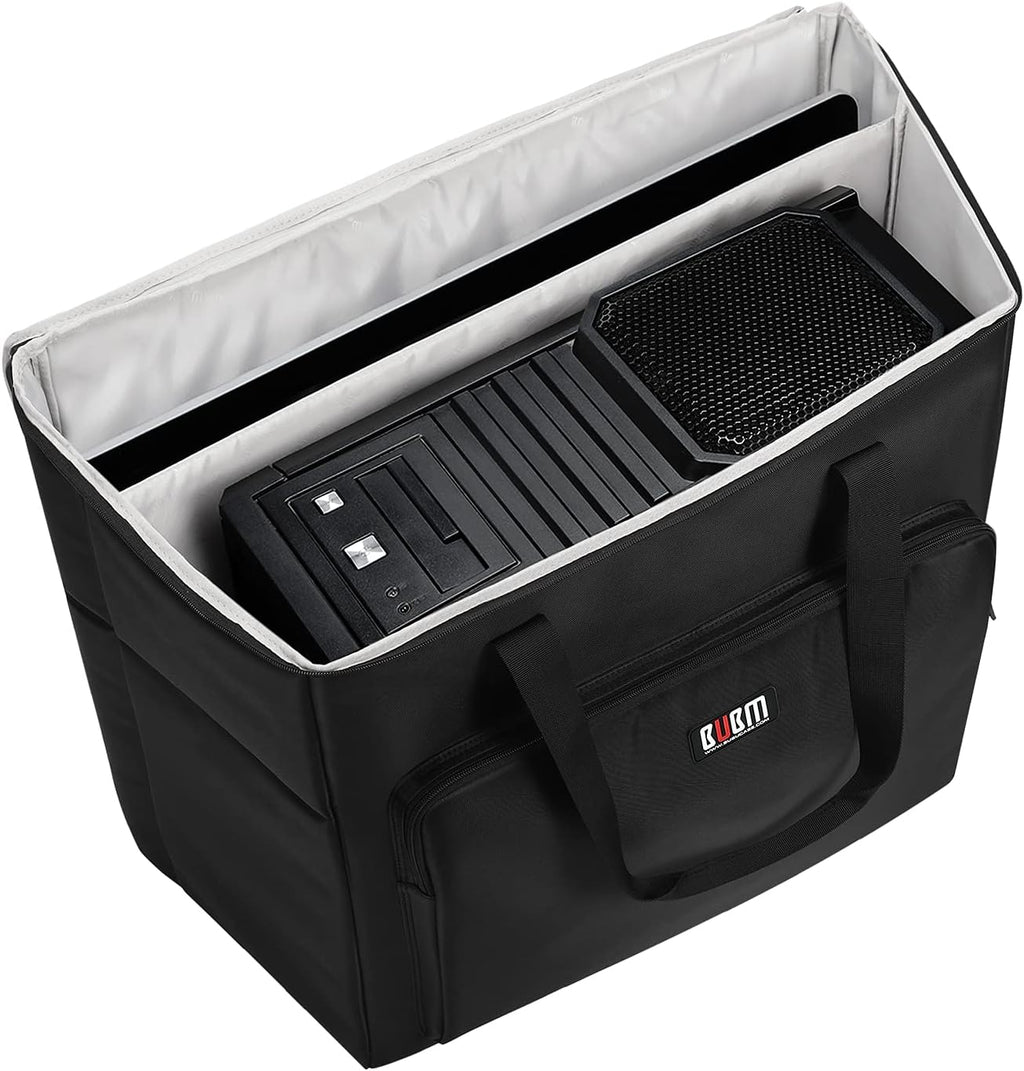 Black Double Layer Desktop Computer Tower Carrying Case T768
