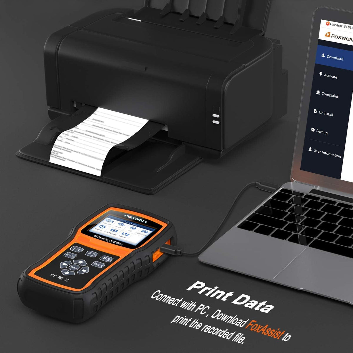 ABS SRS Airbag Code Reader Scan Tool Bidirectional OBD2 Scanner with ABS Bleeding I65074