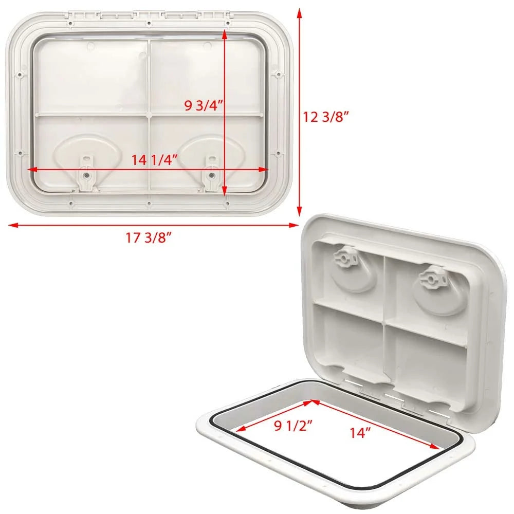 17.3 x 12.4 Inch White ABS Boat Access Hatch K95275