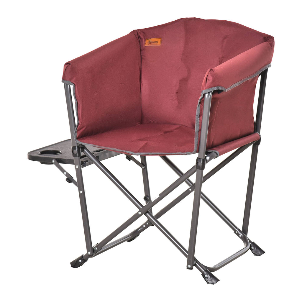 Red Oversize Padded Director Chair with Side Table U422