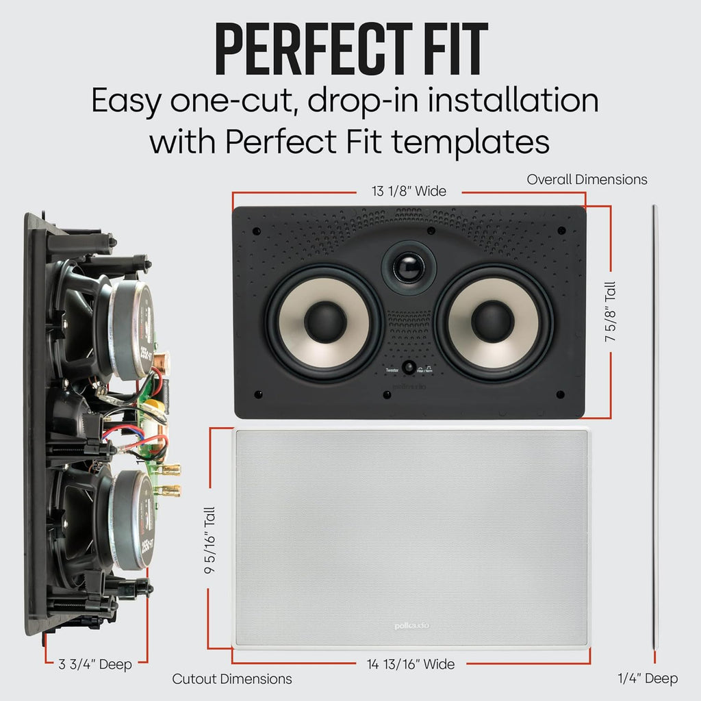 2-way 6.5-inch In-wall Speakers (Pair) with Center Channel In-wall Speaker Y7371