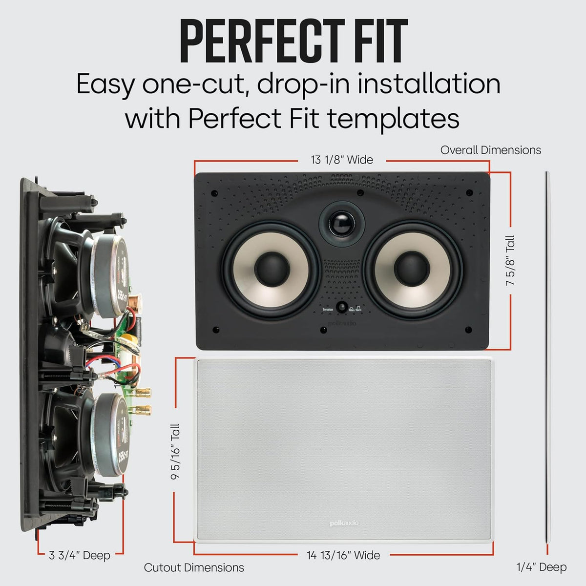 2-way 6.5-inch In-wall Speakers (Pair) with Center Channel In-wall Speaker Y7371