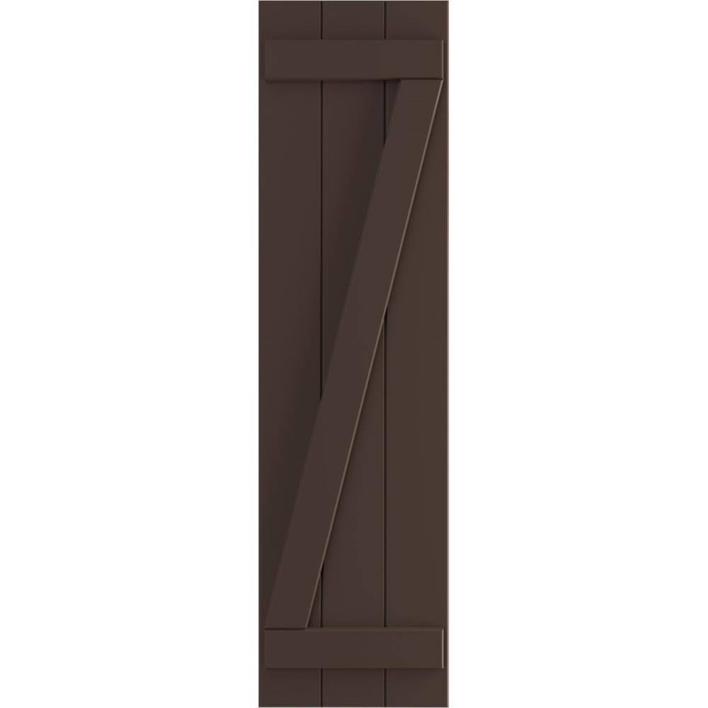 Raisin Brown PVC Board and Batten Shutters (Per Pair) Y3756