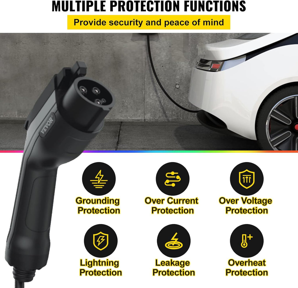 Portable Level 2 EV Charger with 25 ft Charging Cable F101515