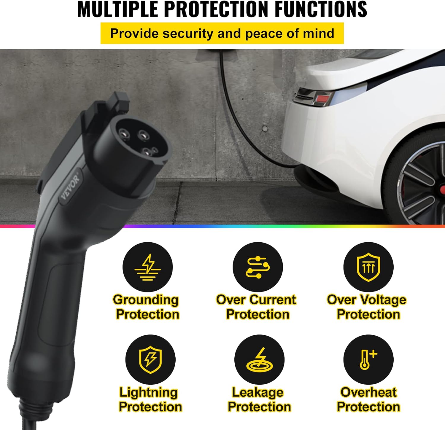 Portable Level 2 EV Charger with 25 ft Charging Cable F101515