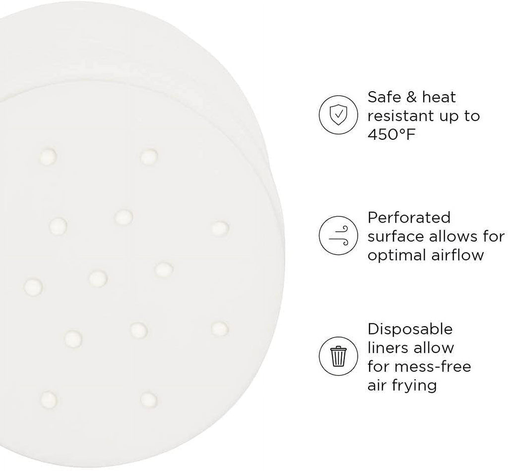 Black Digital Air Fryer with Rotisserie, 100 Pack Disposable Parchment Paper Liners Z611496
