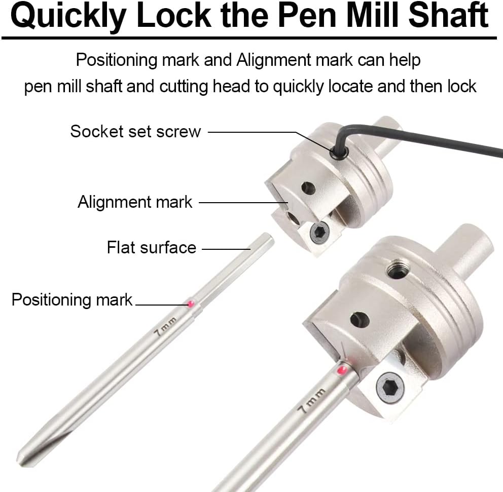 Pen Barrel Trimmer Kits with No-Sharpening Cutting Head, 7mm, 10mm Pen Mill Pilot Cutter Shafts, Pack of 2 H13253