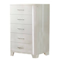 White 5 Drawer Chest with LED Light Strip and Tapered Legs O84392