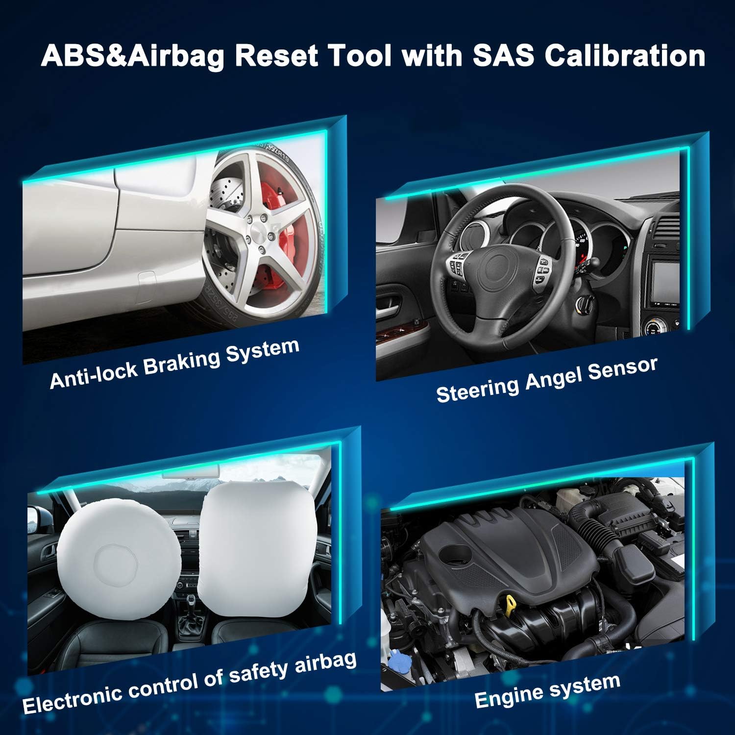 ABS SRS Airbag Code Reader Scan Tool Bidirectional OBD2 Scanner with ABS Bleeding I65074