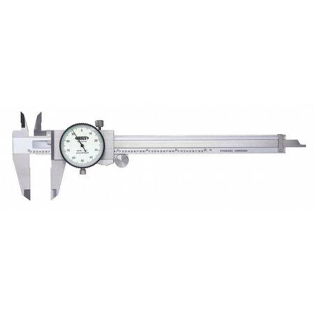 Dial Caliper, 0-6 Range, White, 1-1/2 Jaw M1581